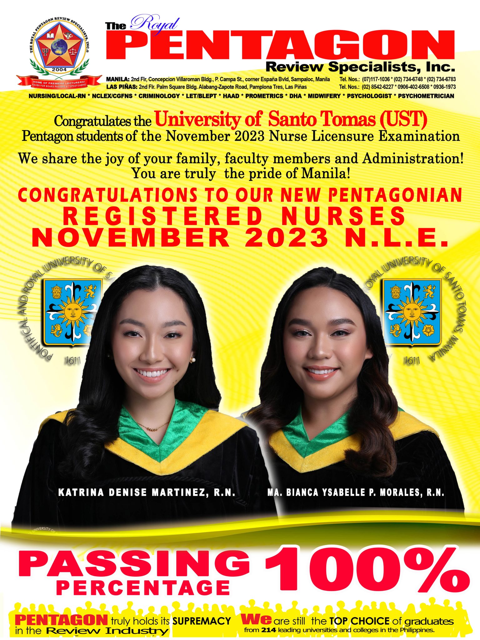 UST NLE November 2023 The Royal Pentagon Review Specialists, Inc.