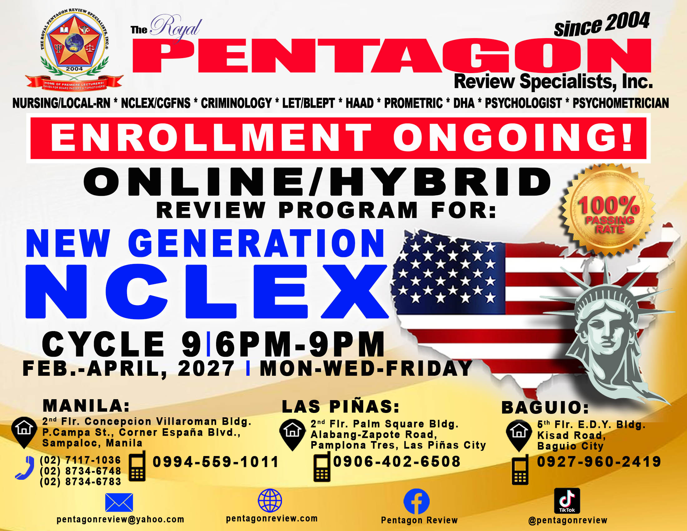 NCLEX SCHED CYCLE 9 2027